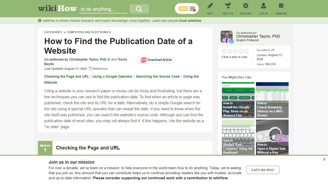 4 Ways to Find the Publication Date of a Website - wikiHow