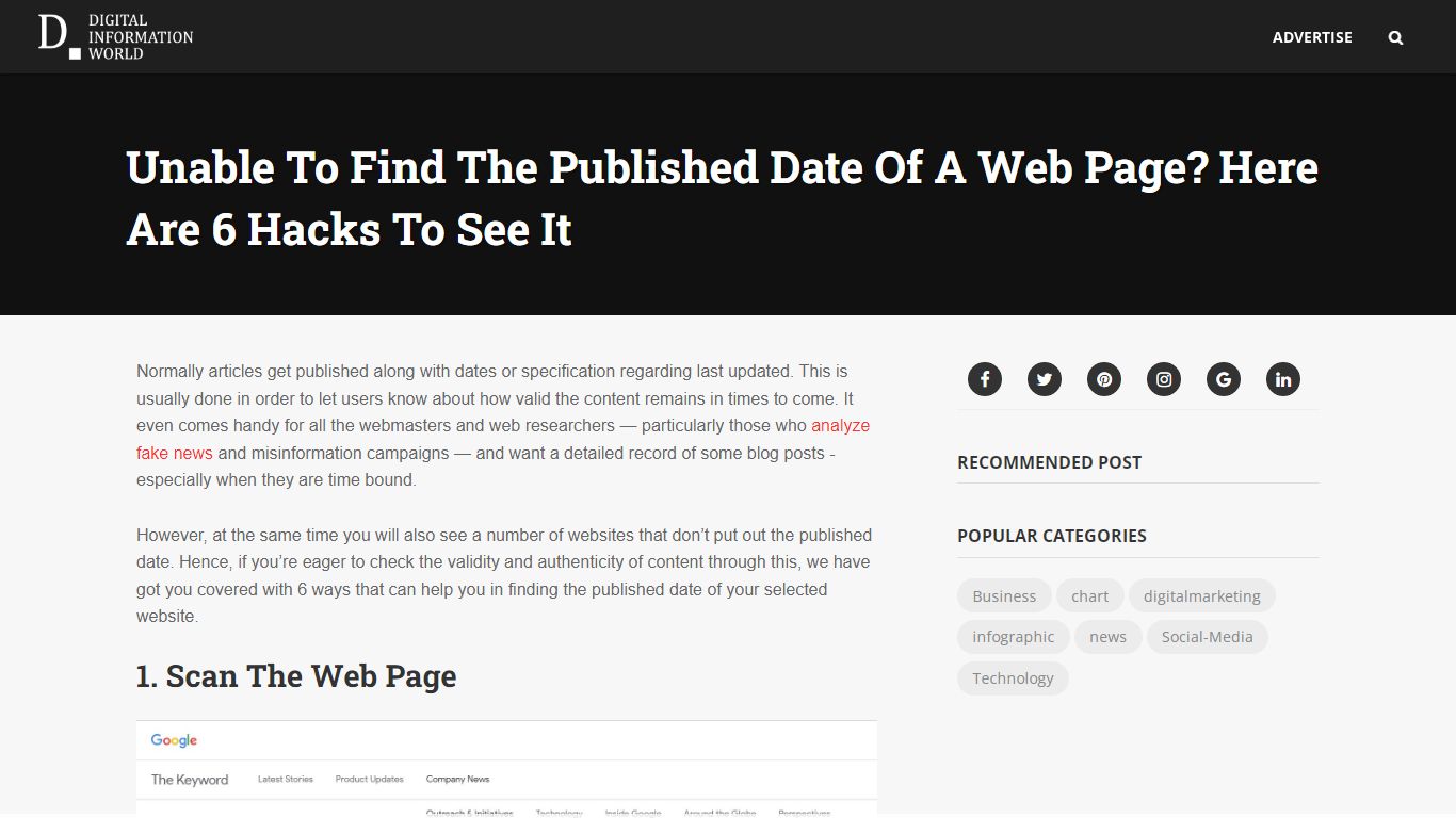 Unable To Find The Published Date Of A Web Page? Here Are 6 Hacks To ...