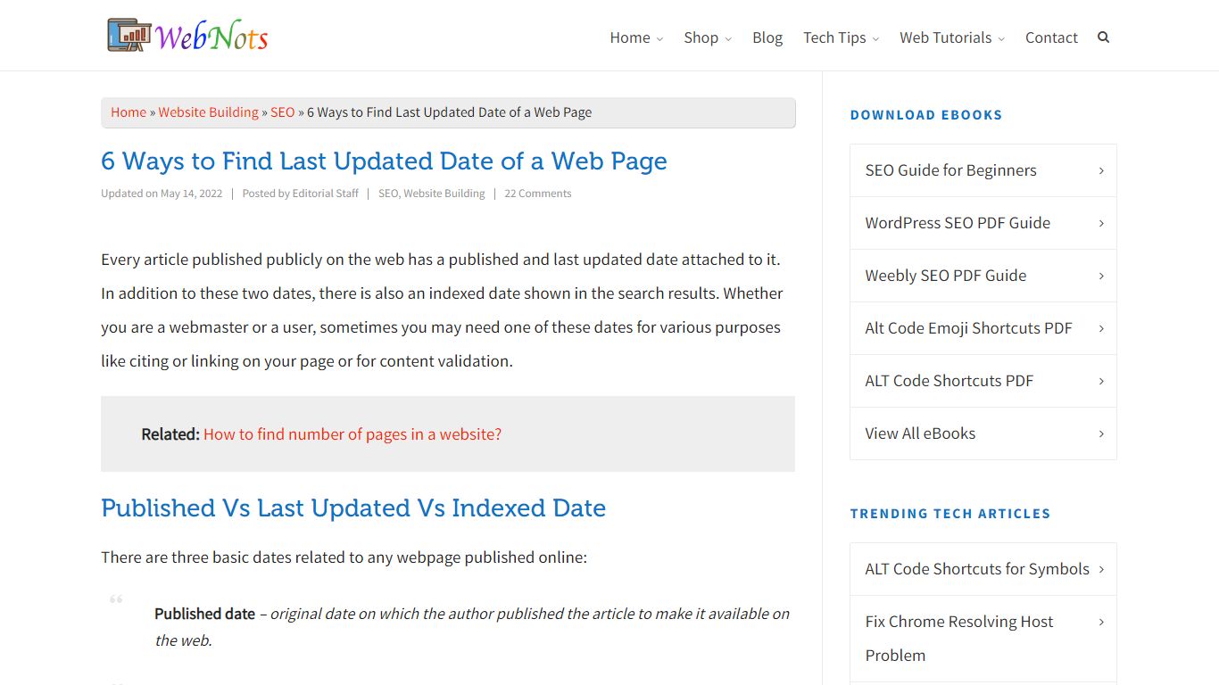 6 Ways to Find Last Updated Date of a Web Page – WebNots